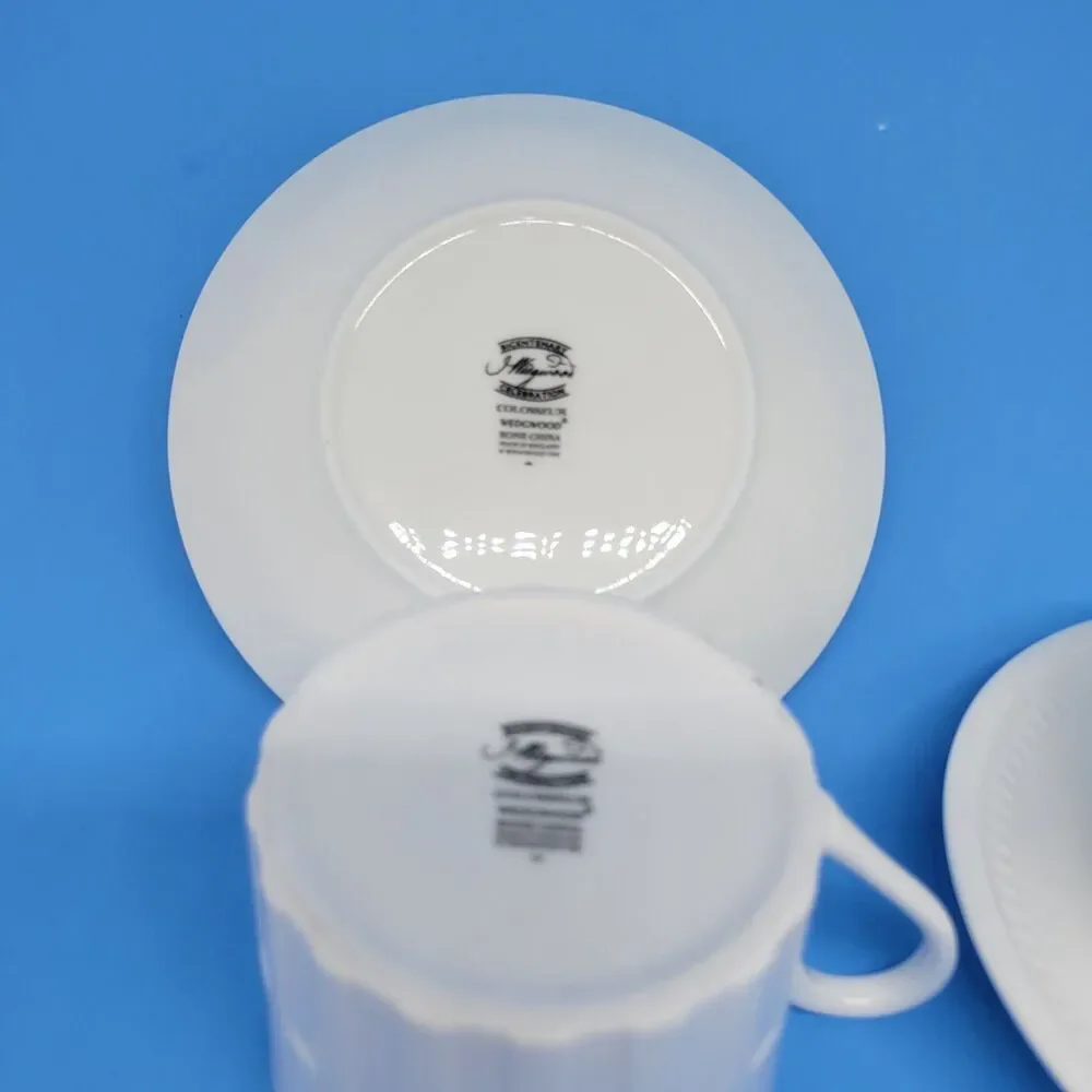 Wedgwood Colosseum White Set Of 2 Cups And 2 Saucers Excellent Condition